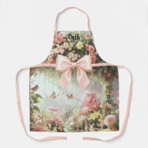 Vintage Kanin Vattenfärg Äng med Vilda Blommor