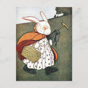 Vintage Kaninens barnbild Bok Vykort