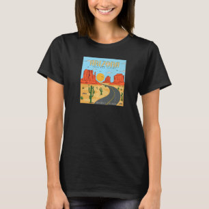 Vintage känner Sunset Desert Vibes Mountain Cactus T Shirt