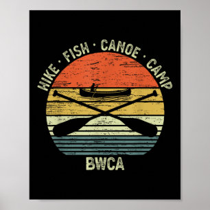 Vintage Kanot Bwca Utomhuspromenad Fiske Kanotläge Poster