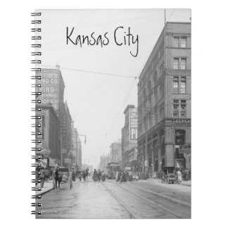 Vintage Kansas City Walnut Street 1906 Anteckningsbok Med Spiral