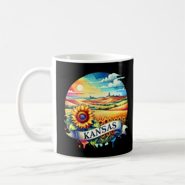 Vintage Kansas Karta s - Retro ustillstånd Kaffemugg (Vänster)