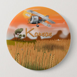 "Vintage Kansas Wheat fält Travel Poster" "kansas Knapp
