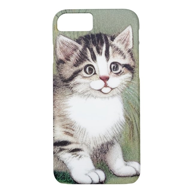 Vintage - kantad Kitten illustration Case-Mate iPhone Skal (Baksida)