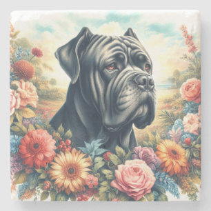 Vintage Käpp Corso Hund Painting Stenunderlägg