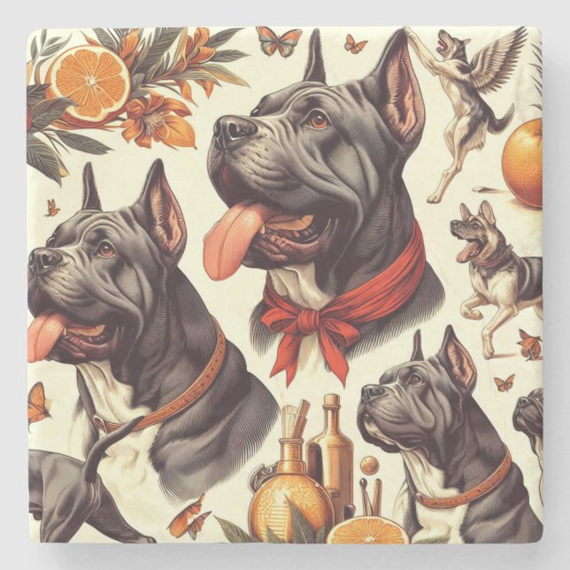 Vintage Käpp Corso Illustration Stenunderlägg (Framsidan)
