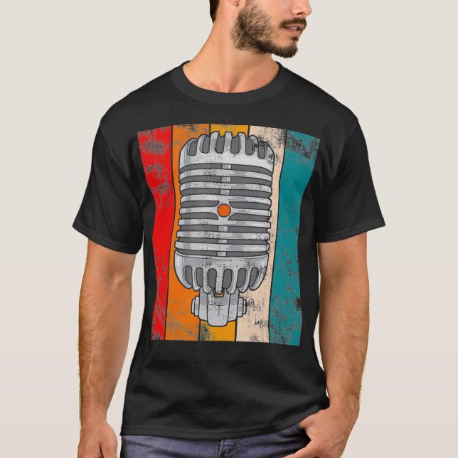 Vintage Karaoke Microphone Gift T Shirt (Framsida)