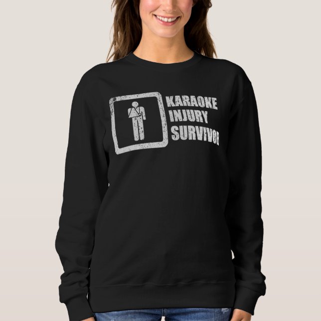 Vintage Karaoke Skadeöverlevare T Shirt (Framsida)