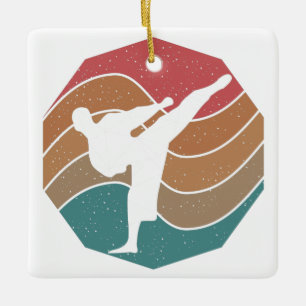Vintage Karate Julgransprydnad Keramik