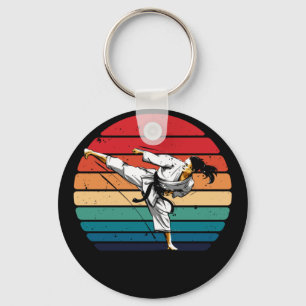 Vintage Karate Martial Arts Women Nyckelring