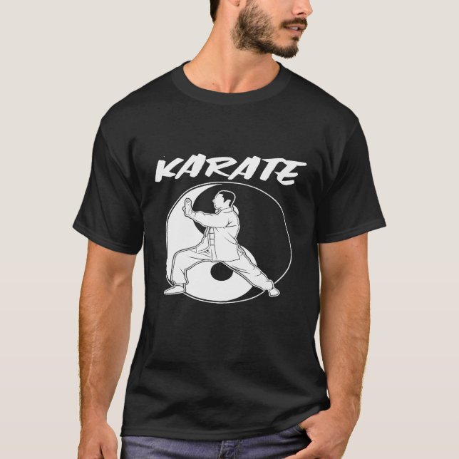 Vintage Karate Yin Yang T-Shirt (Framsida)