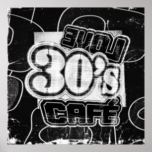 Vintage Kärlek 30's Cafe - Poster