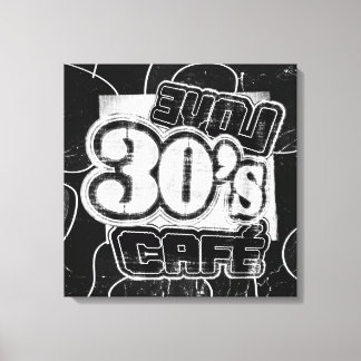 Vintage Kärlek 30's Cafe - Wrapped Canvas