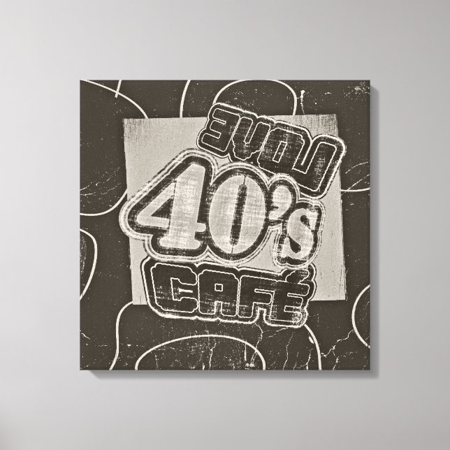 Vintage Kärlek 40's Cafe - Wrapped Canvas (Framsida)