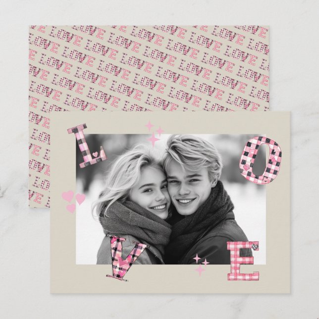 Vintage KÄRLEK Alla hjärtans dagars Anpassningsbar Vykort (Fram/baksida)