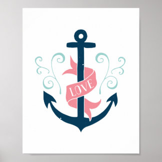 Vintage Kärlek Anchor Poster