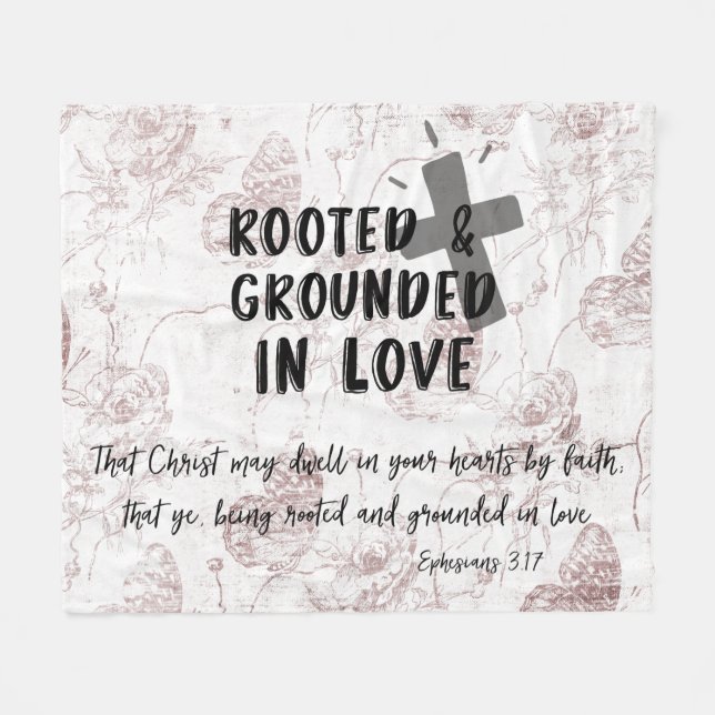 Vintage Kärlek Bible Verse Fleecefilt (Framsidan (Horisontell))