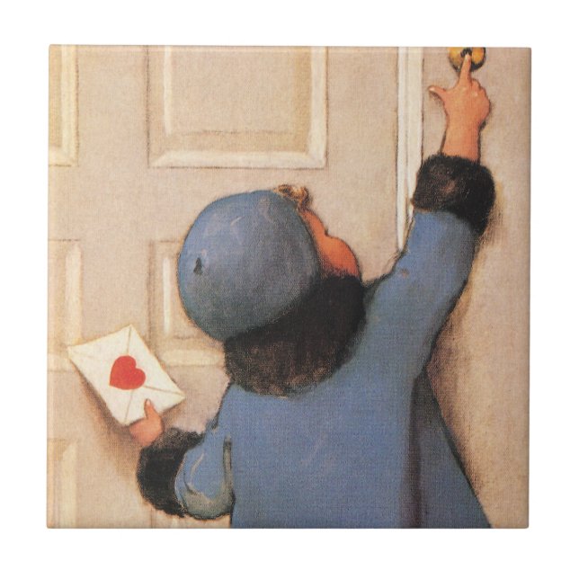 Vintage Kärlek Brev av Jessie Willcox Smith Kakelplatta (Framsidan)
