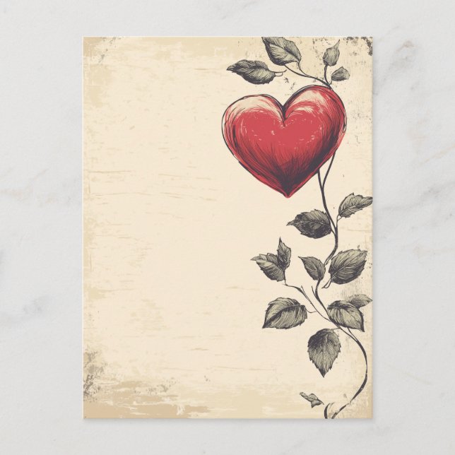 Vintage Kärlek Brev Vykort (Framsida)