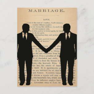 Vintage Kärlek & Giftermål Gay Bröllop Longmeder Vykort