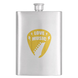 Vintage Kärlek Guitar Music Älskare Gift Fickplunta