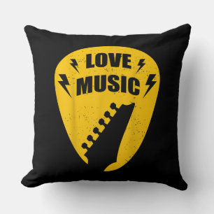 Vintage Kärlek Guitar Music Älskare Gift Kudde