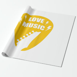 Vintage Kärlek Guitar Music Älskare Gift Presentpapper