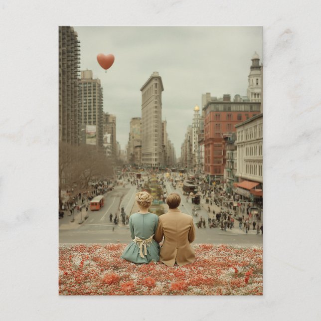Vintage kärlek i New York Vykort (Framsida)