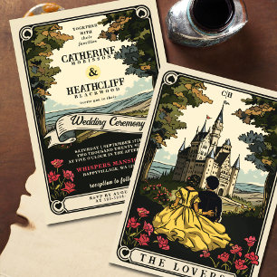 Vintage Kärlek Inbjudan till Tarot Wedding