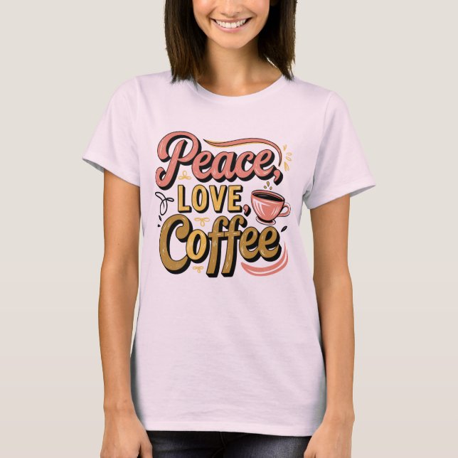 Vintage kärlek kaffe t shirt (Framsida)