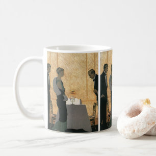 Vintage kärlek och romantik, elegant middag för pa kaffemugg