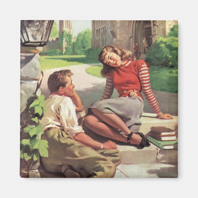 Vintage kärlek och romantik, gymnasieälskare magnet (Framsidan)