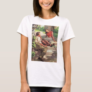 Vintage kärlek och romantik, gymnasieälskare tee