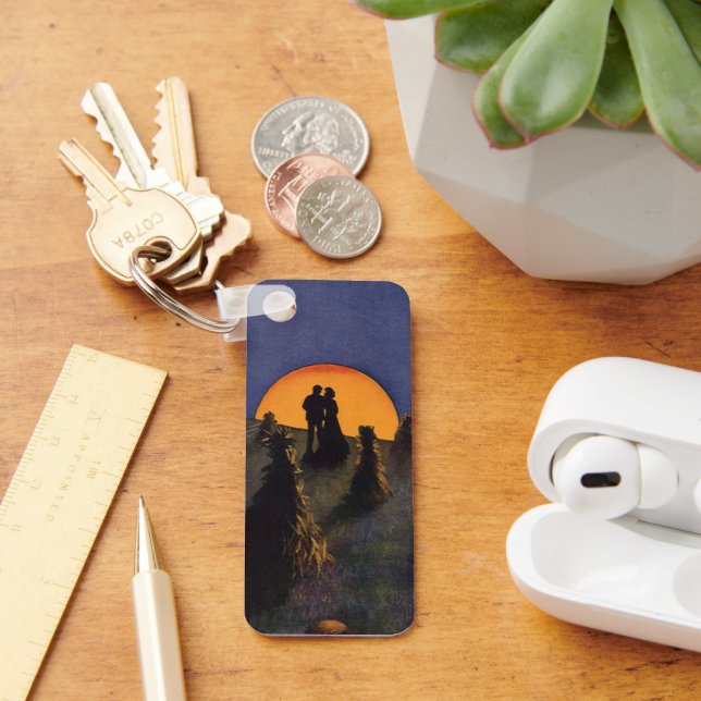 Vintage Kärlek och Romantik, Harvest Måne Kiss Nyckelring (Skrivbord)