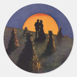Vintage kärlek och romantik, Harvest Moon Kyss Runt Klistermärke