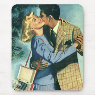 Vintage kärlek och romantik, juldans musmatta