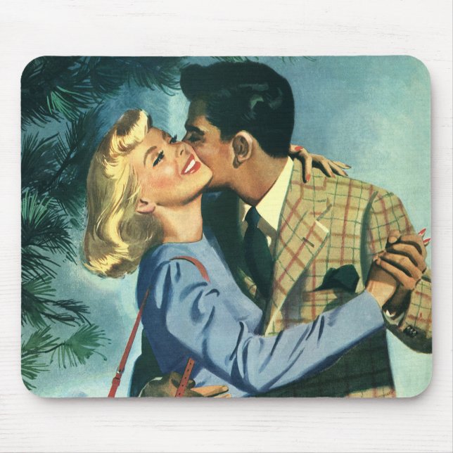 Vintage kärlek och romantik, juldans musmatta (Framsidan)