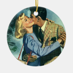 Vintage Kärlek och Romantik, jultid Julgransprydnad Keramik
