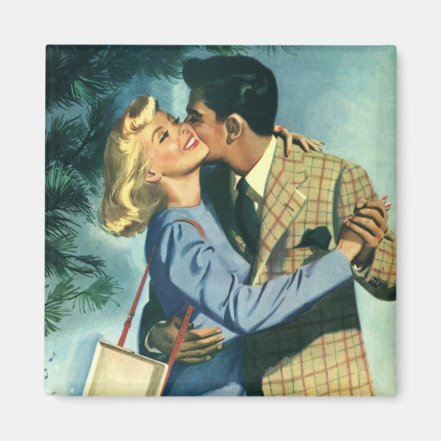 Vintage Kärlek och Romantik, jultid Magnet (Framsidan)