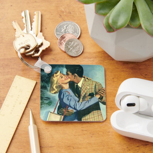 Vintage Kärlek och Romantik, jultid Nyckelring (Skrivbord)