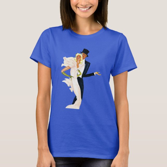Vintage kärlek och romantik, modern bröllopspar tee (Framsida)