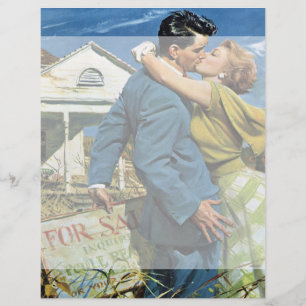 Vintage Kärlek och Romantik Newlyweds Buy First Ho