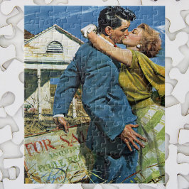 Vintage Kärlek och Romantik Newlyweds Buy First Ho Pussel