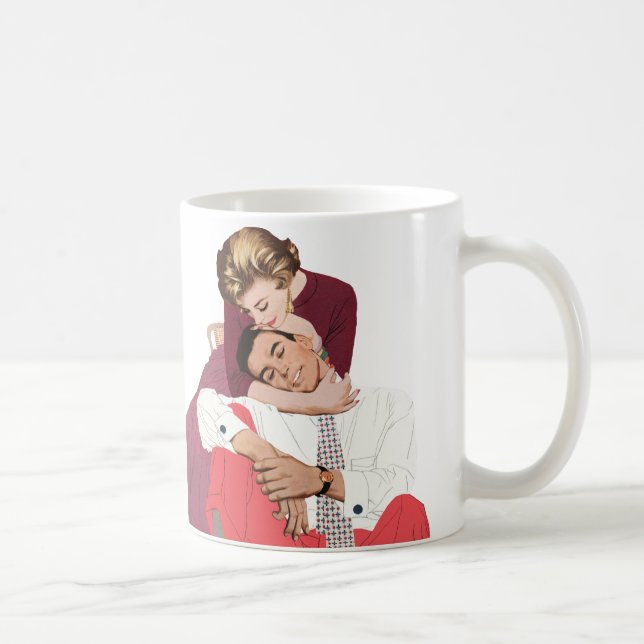 Vintage Kärlek och Romantik, Newlyweds i Rosa Kaffemugg (Höger)