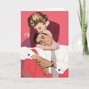 Vintage Kärlek och Romantik, Newlyweds i Rosa Kort