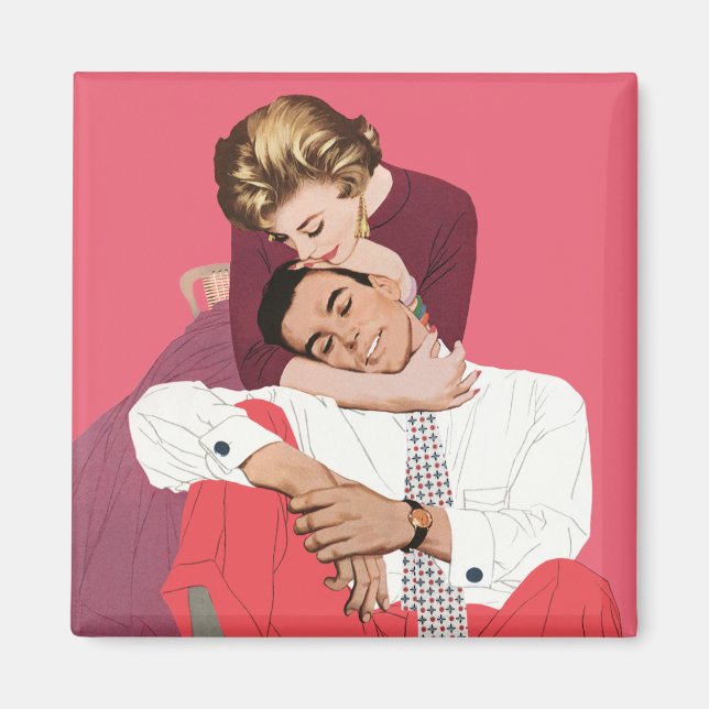 Vintage Kärlek och Romantik, Newlyweds i Rosa Magnet (Framsidan)