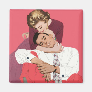 Vintage kärlek och romantik, Nygifta i rosa Magnet