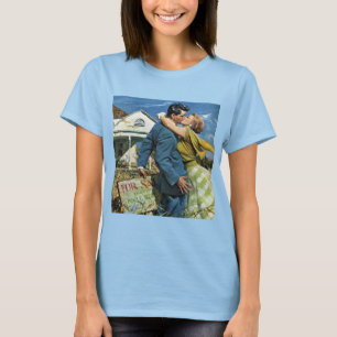 Vintage kärlek och romantik Nygifta köper första h T-shirt