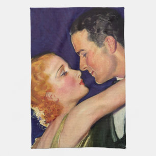 Vintage kärlek och romantik, retro Hollywood-filme Kökshandduk