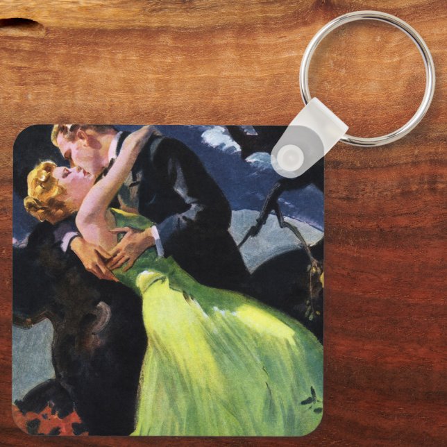 Vintage Kärlek och Romantik, Romantic Kiss Nyckelring (Baksida)